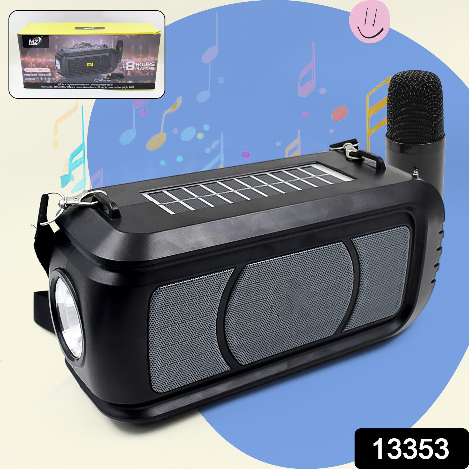 Bluetooth Speaker ith Wireless Mic / Microphone, LED Torch Bluetooth Speaker ith Wireless Mic / Microphone, LED Torch